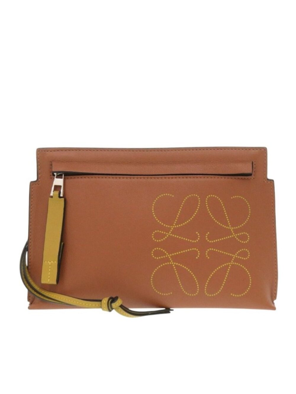 Loewe Anagram T Pouch Leather Brown